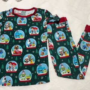 Little Sleepies Disney Pajama Set - Green with Red Trim